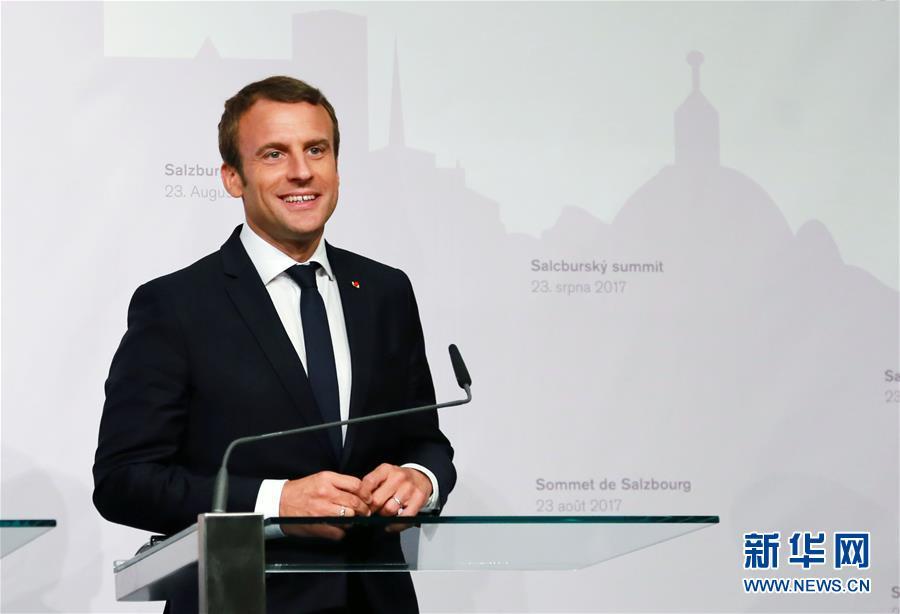 8月23日，法国总统马克龙在奥地利萨尔茨堡出席新闻发布会。.jpg